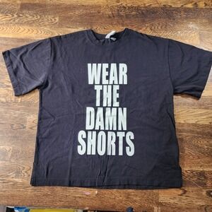 Sweaty Betty Wear The Damn Shorts Black Graphic T Shirt‎ Small Work out